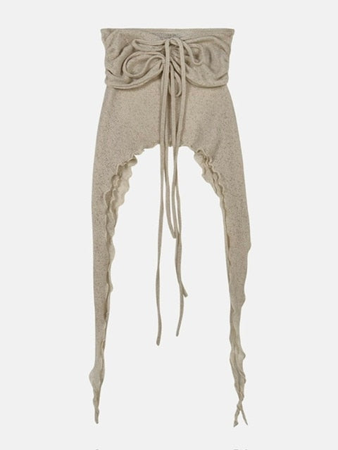 【HOLY NUMBER 7】Ribbon Ruffle Tube Top