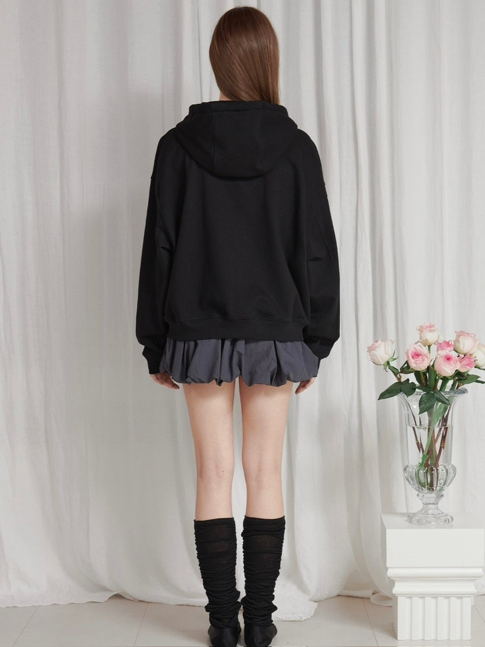 【PAIN OR PLEASURE】ROSE 2WAY HOOD ZIP UP