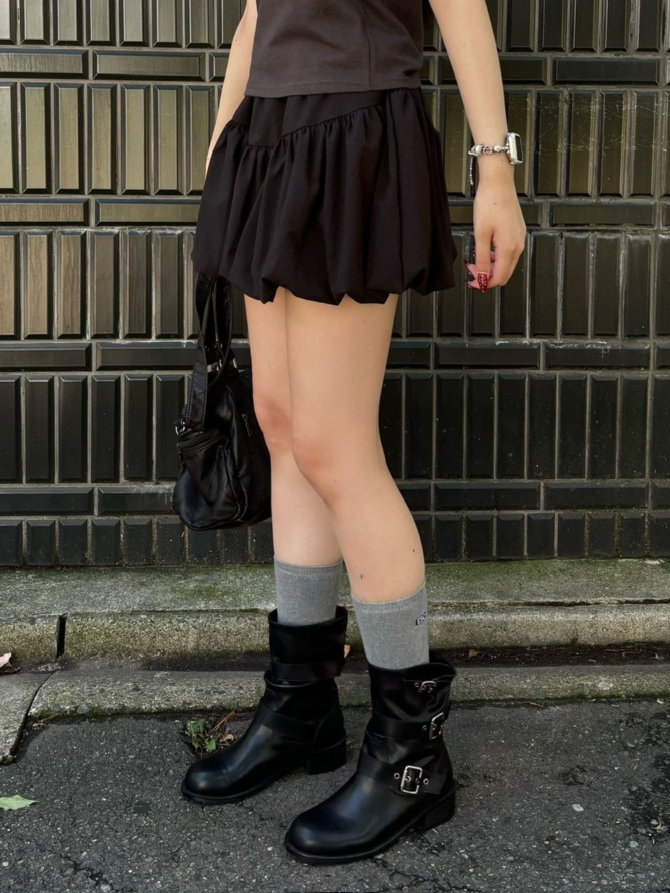 受注制【OaKS】belt strap middle boots