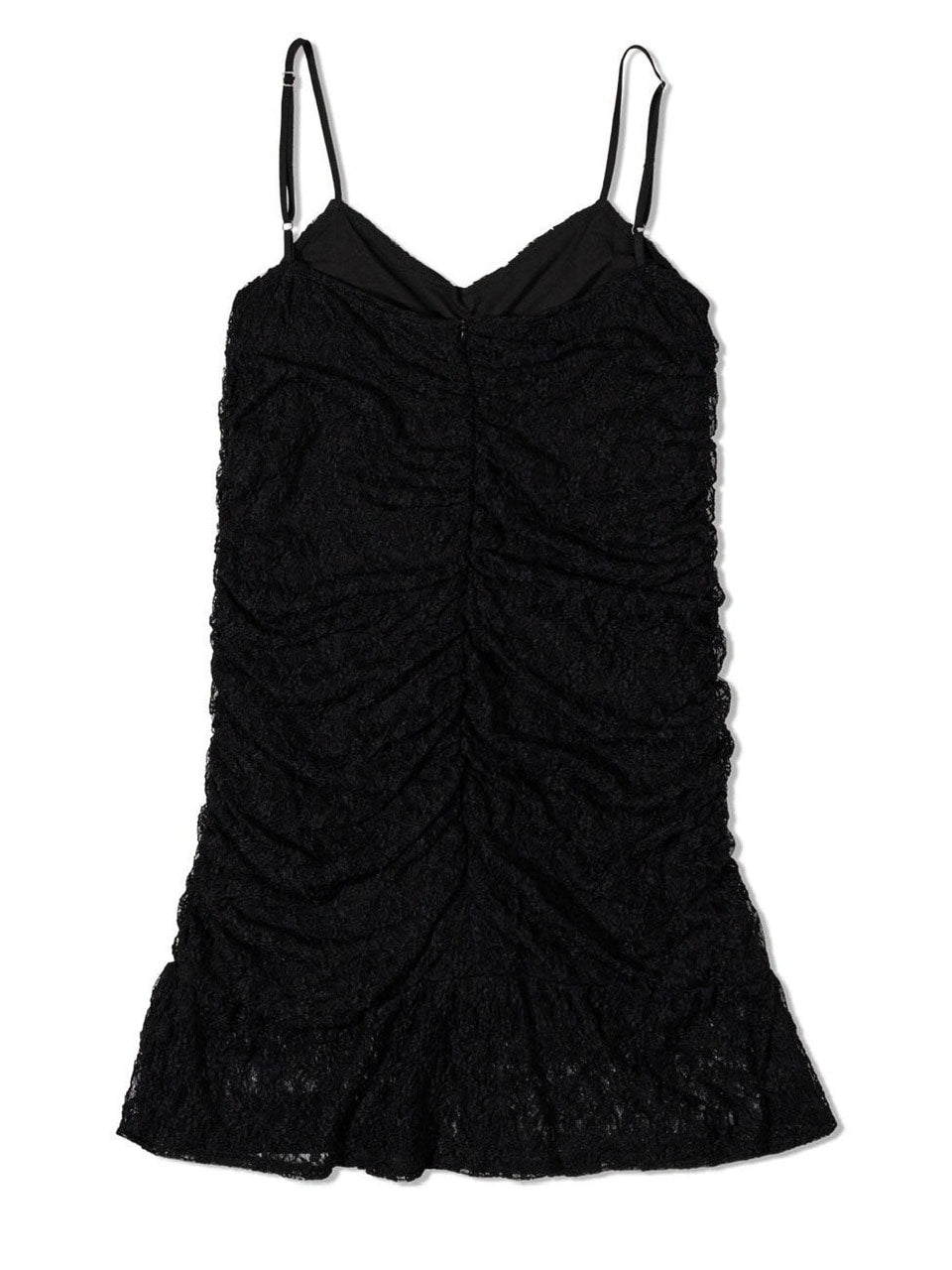 【Uglyshadow】TIE SHIRRING LACE DRESS