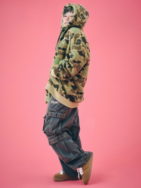 【GALFY】ダーティーデニムワイドカーゴ