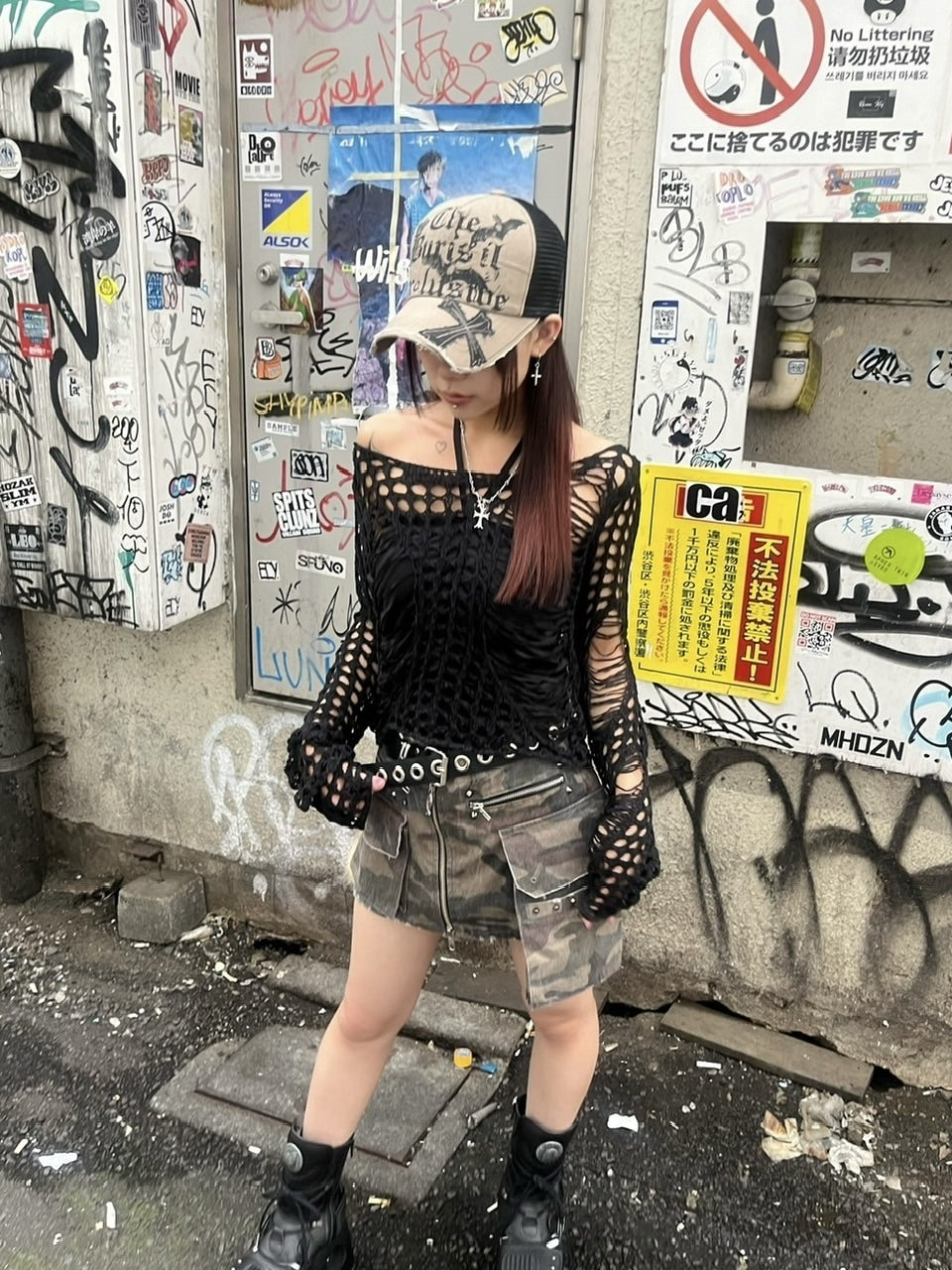 受注制【Never mind the XU】damage summer knit (3color)