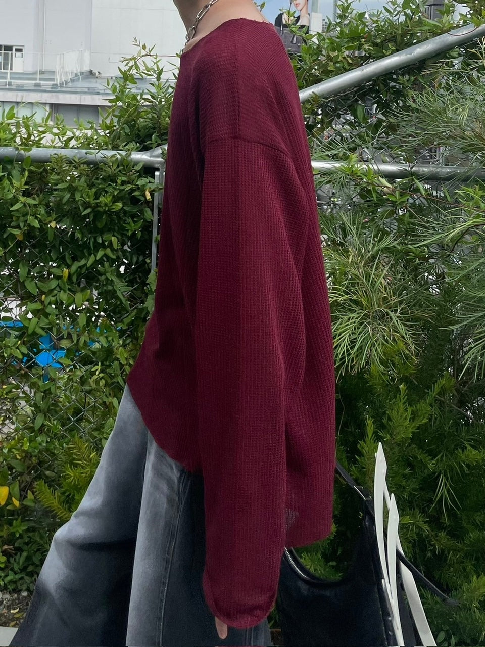 受注制【Chikashitsu +】wide neck light knit (4color)