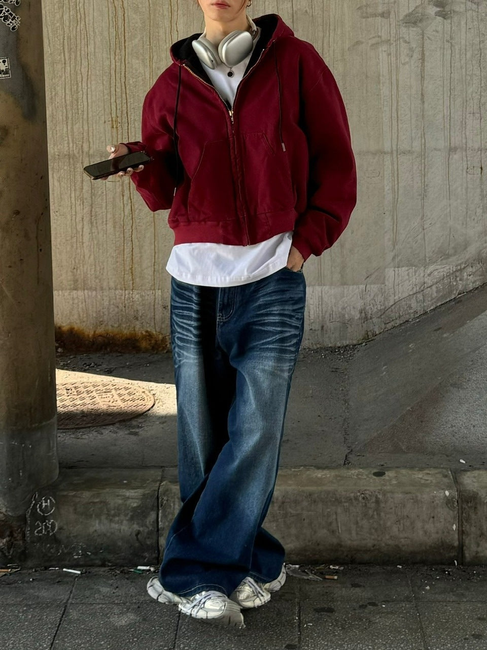 受注制【Chikashitsu +】cropped hooded work blouson (2color) / 【チカシツプラス】クロップドフードジップアップパーカーワーク長袖ブルゾン