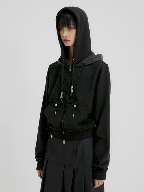 【FLAREUP】Layered Zip Hoodie / 【フレアアップ】レイヤードジップパーカー