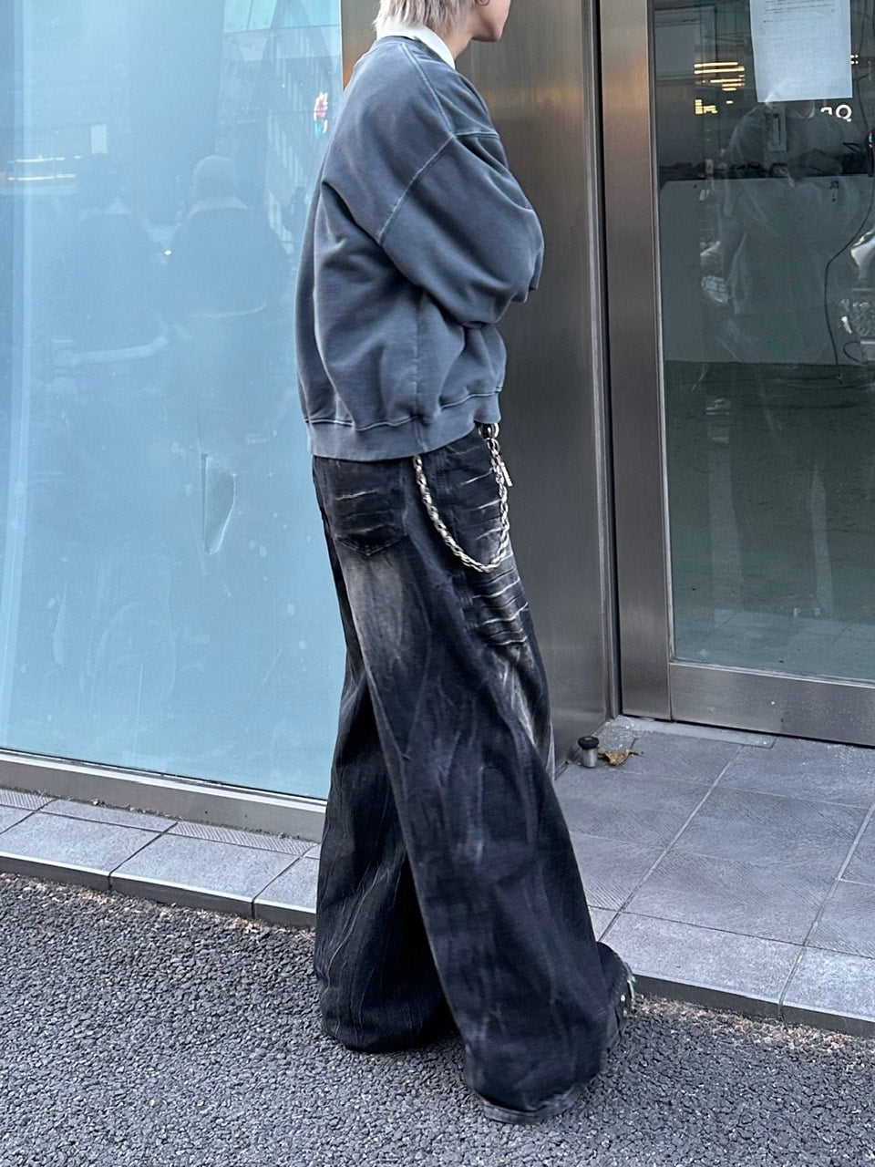 受注制【Chikashitsu +】cropped washing sweat (4color) / 【チカシツプラス】ウォッシングクロップ長袖スウェットシャツ