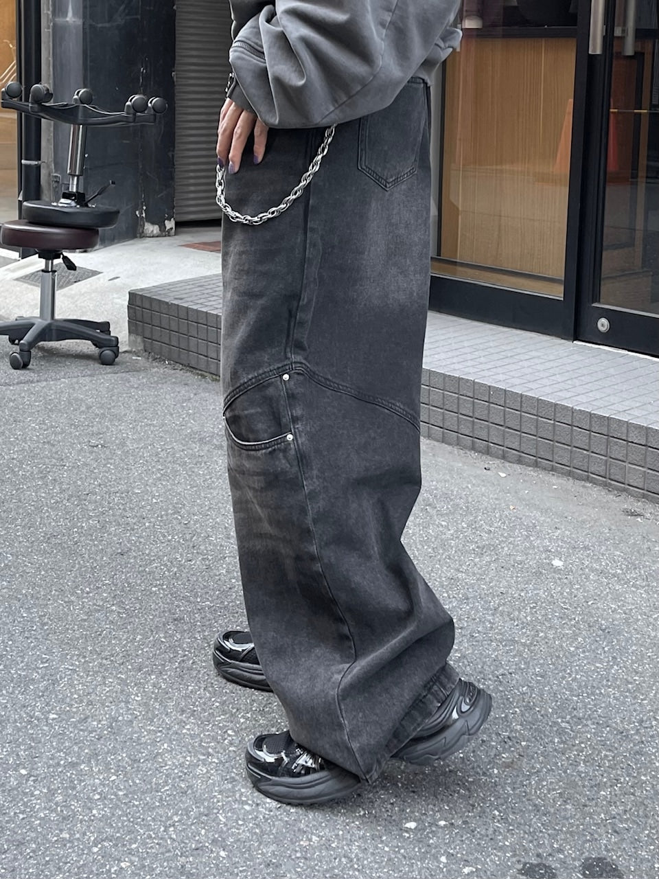 大阪店WEB限定【Chikashitsu +】double pocket wide denim pants (2color)
