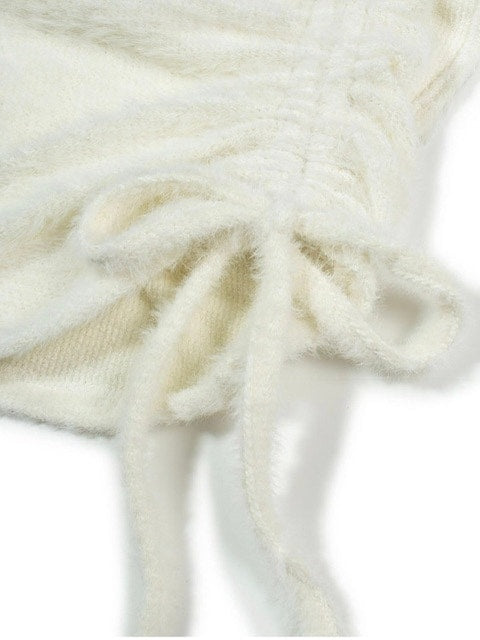 【Uglyshadow】ANGORA HOODIE TANK TOP / 【アグリーシャドウ】アンゴラフードタンクトップ長袖カーディガン