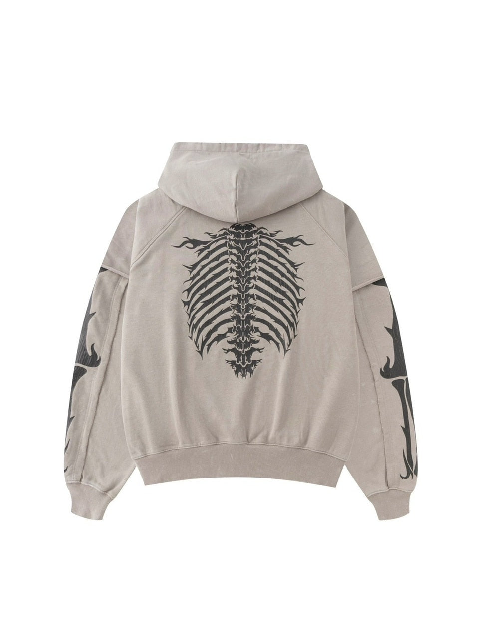 【SUPPLIER】Fire Bones Layered Sleeve Zip Hoodie