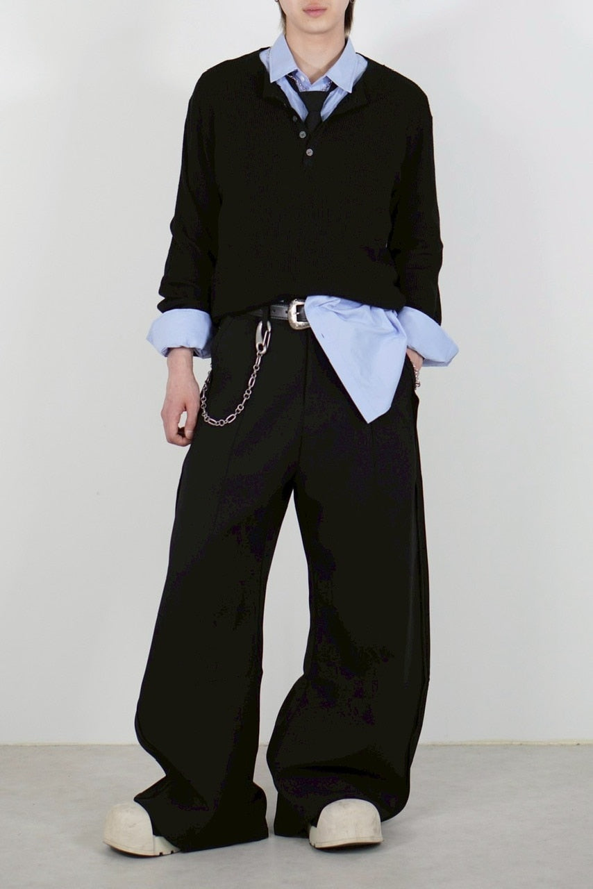 【Chikashitsu +】henry neck long sleeve knit (4color)