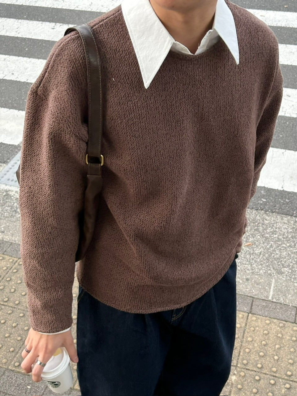 受注制【Chikashitsu +】loose fit round knit (4color)