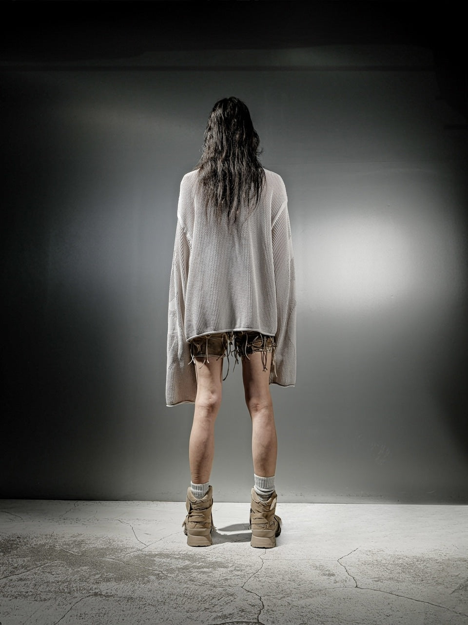 【DIG YOUR OWN GRAVE】MESH DIG LOGO KNIT / 【ディグユアオウングレイブ】メッシュロゴ長袖ニット