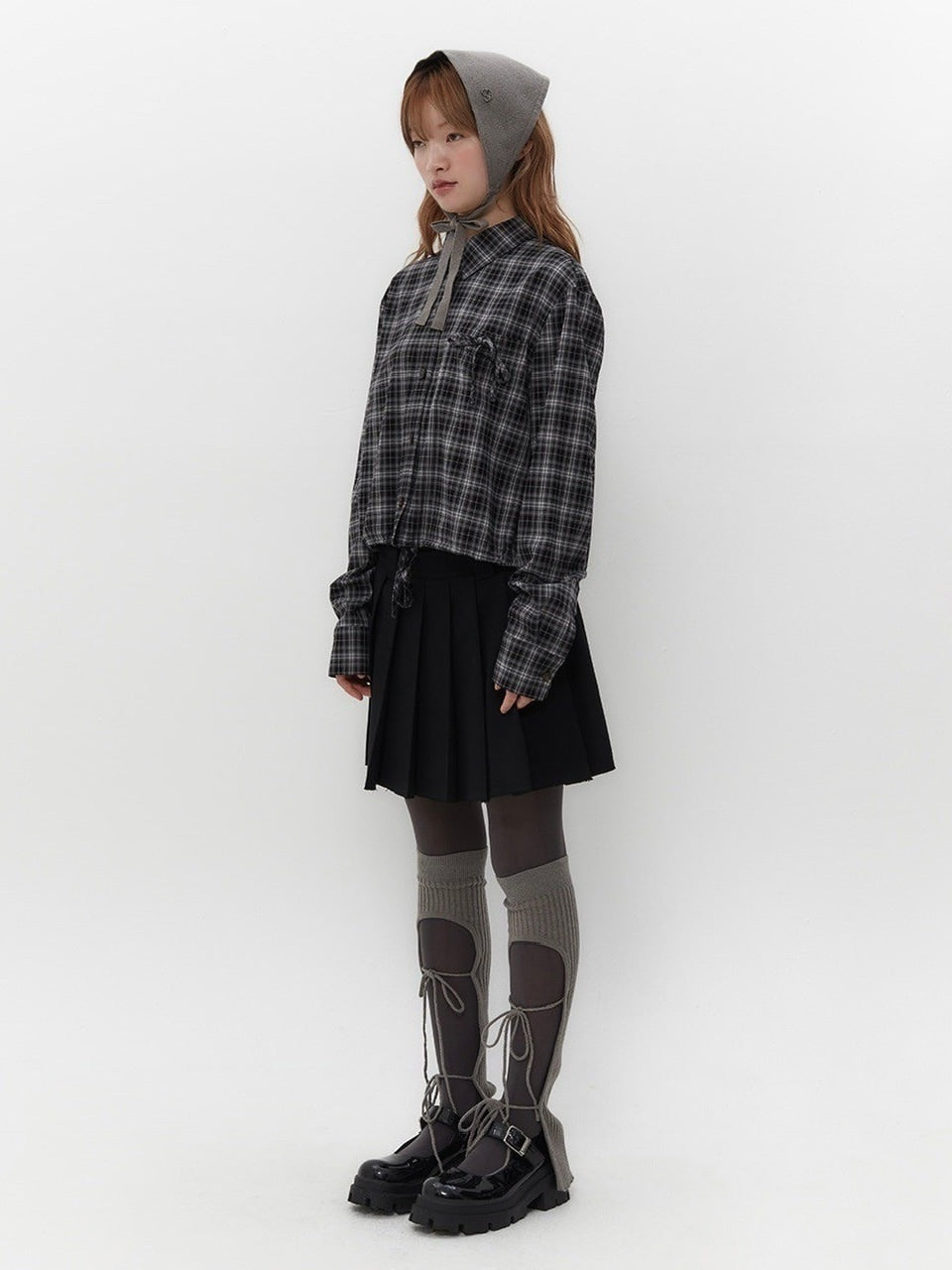 【TUOMIO】STRAPPY CHECK SHIRT