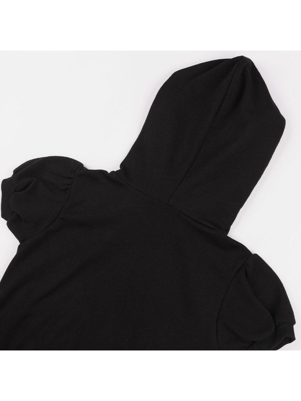 【FANCY CLUB】PUFF ROUND SCARF HOODIE / 【ファンシークラブ】パフスリーブラウンドネックスカーフショートパーカー