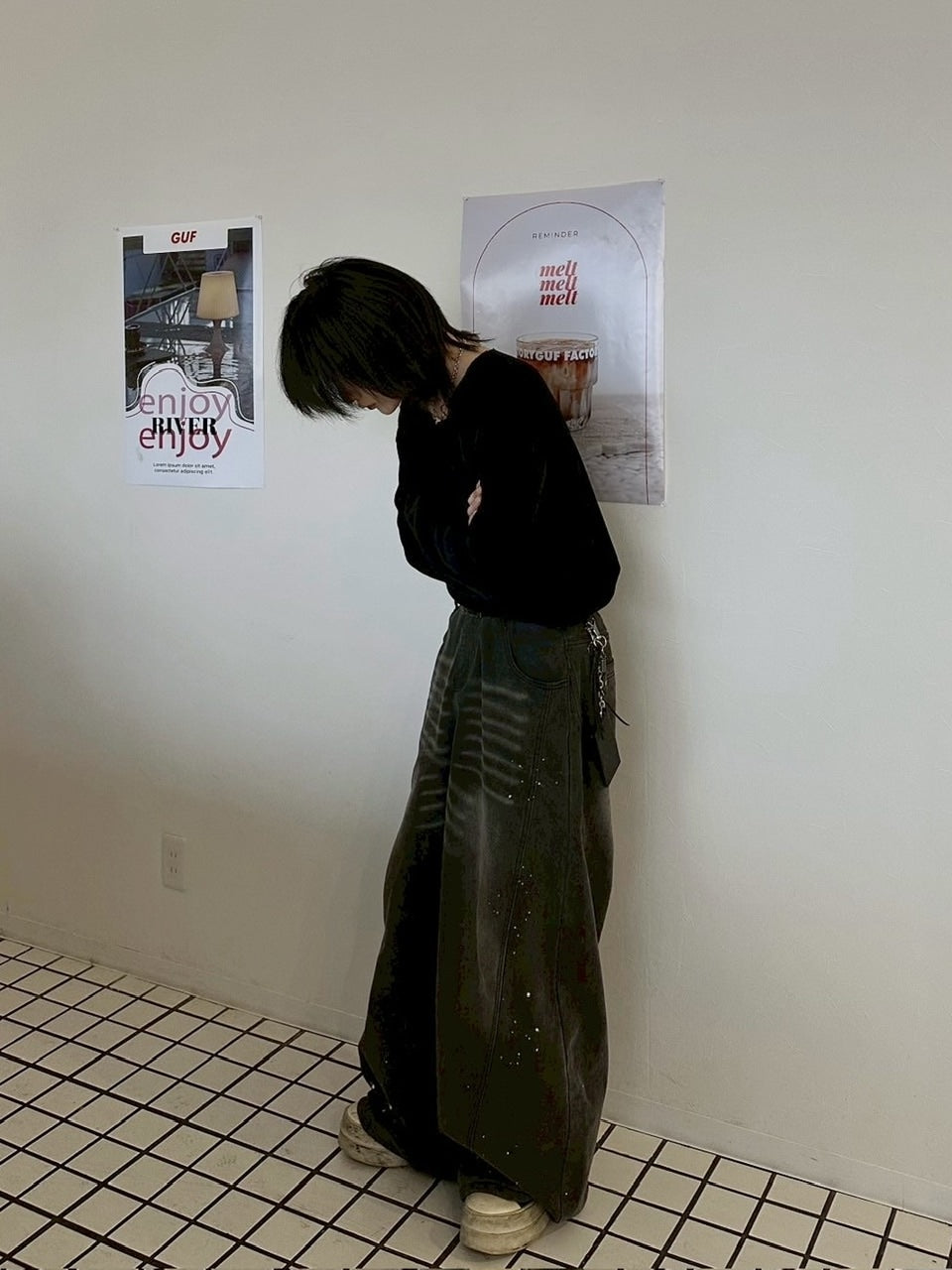 【LUV CODE】v neck rib knit (3color)