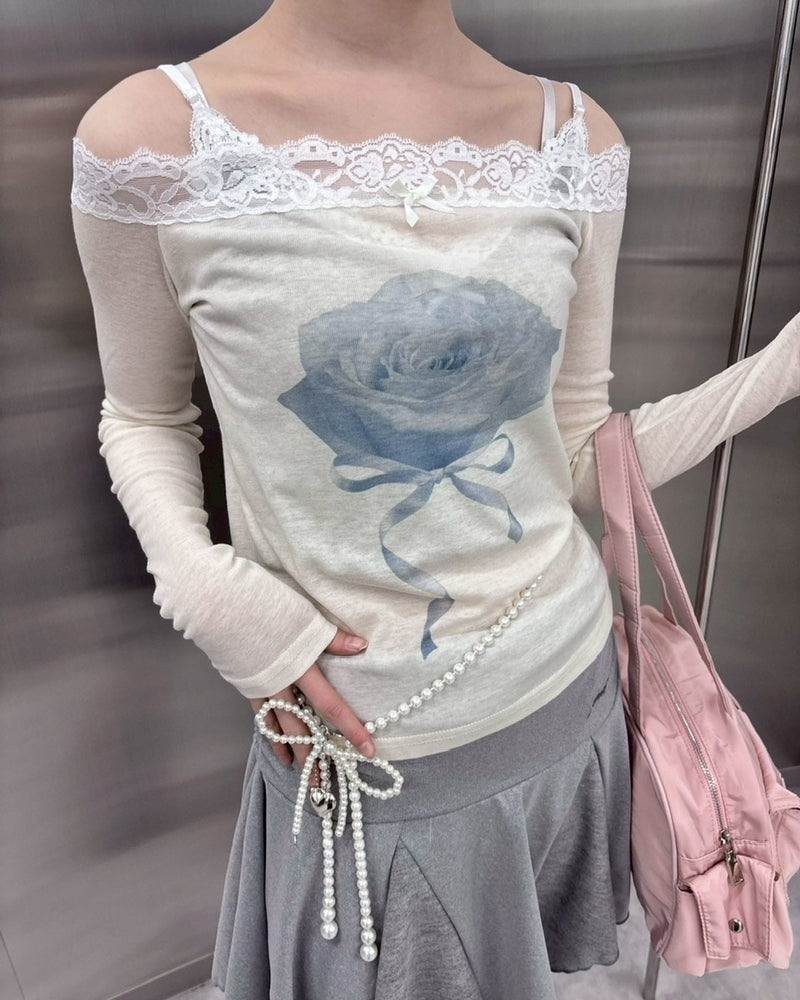 受注制【nmtc +】rose off long sleeve (3color)