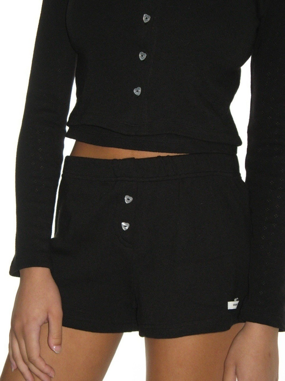 【CRANK】HEART BUTTON EYELET SHORTS