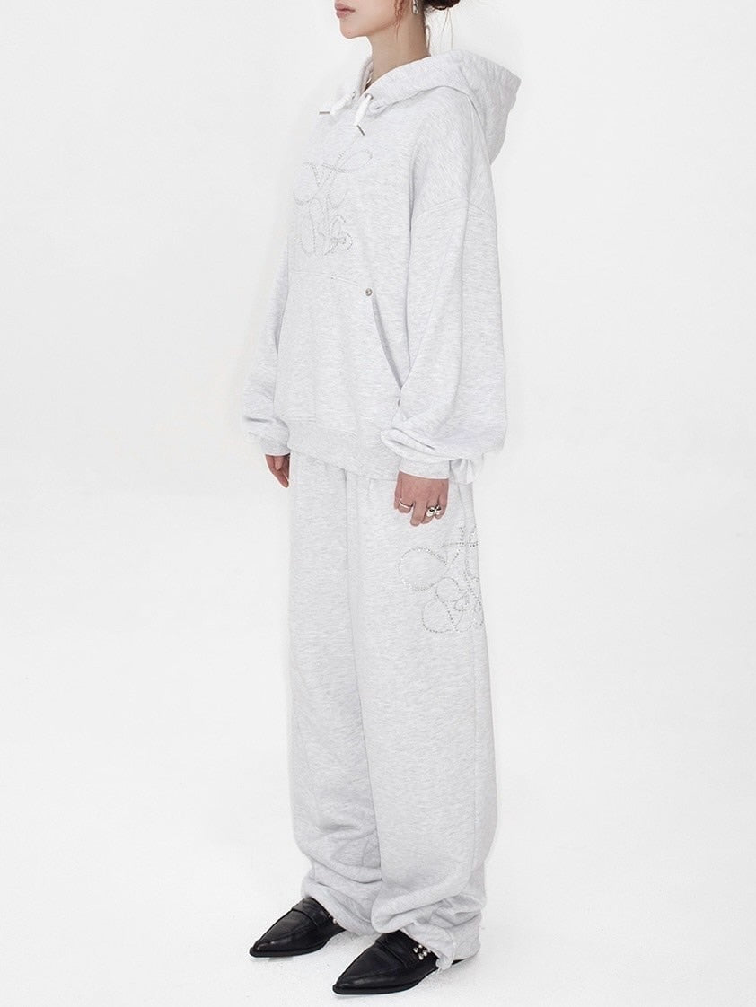 【HOLY NUMBER 7】HIPHOP OVER BALLOON FIT CUBIC LETTERING TRAINING PANTS