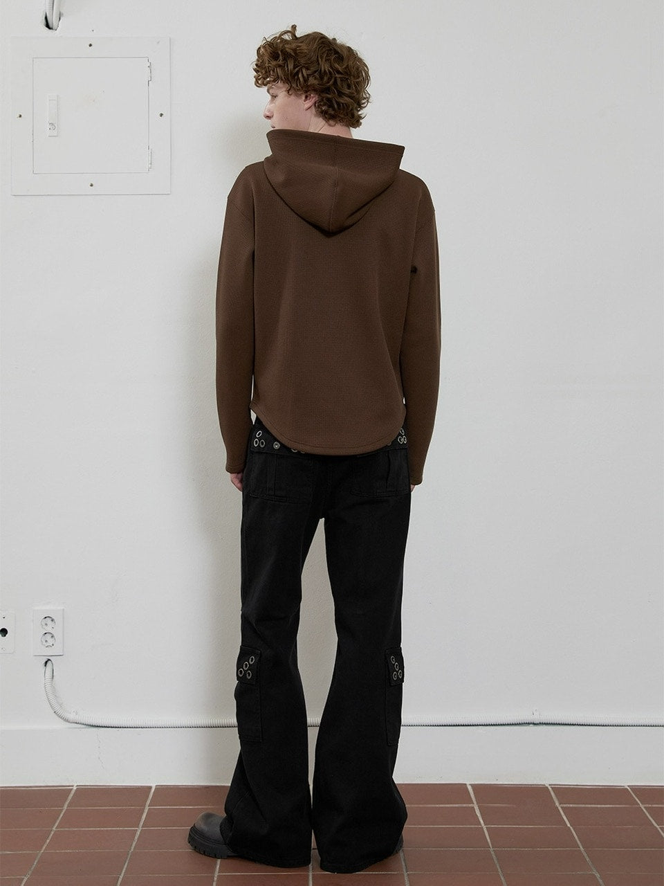 【ESC STUDIO】eyelet waffle hoodie