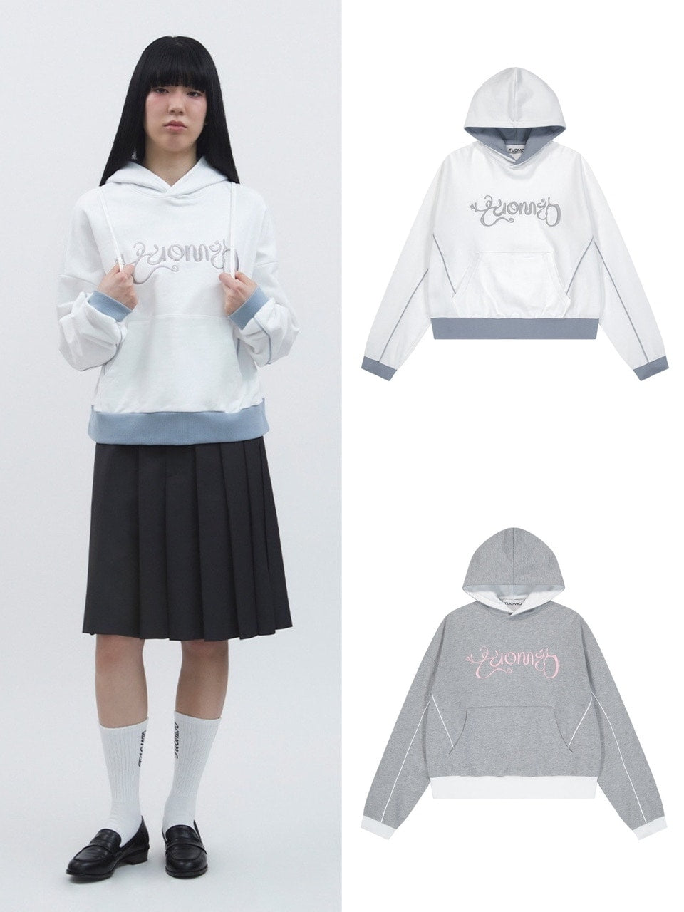 【TUOMIO】GRAPHIC BLOCK HOODIE