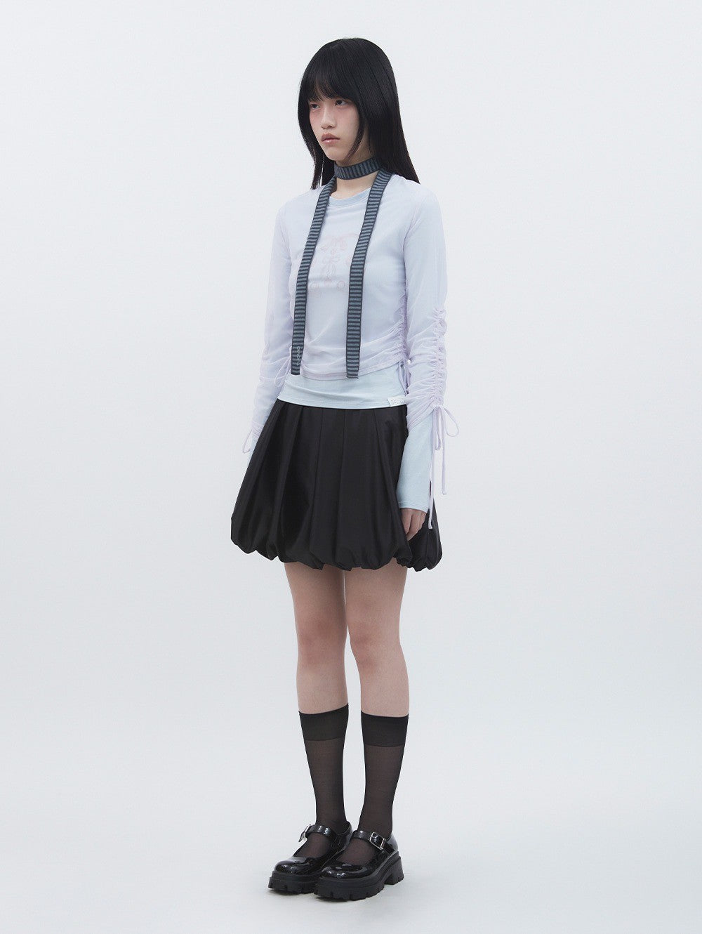 【TUOMIO】SATIN BALLOON SKIRT