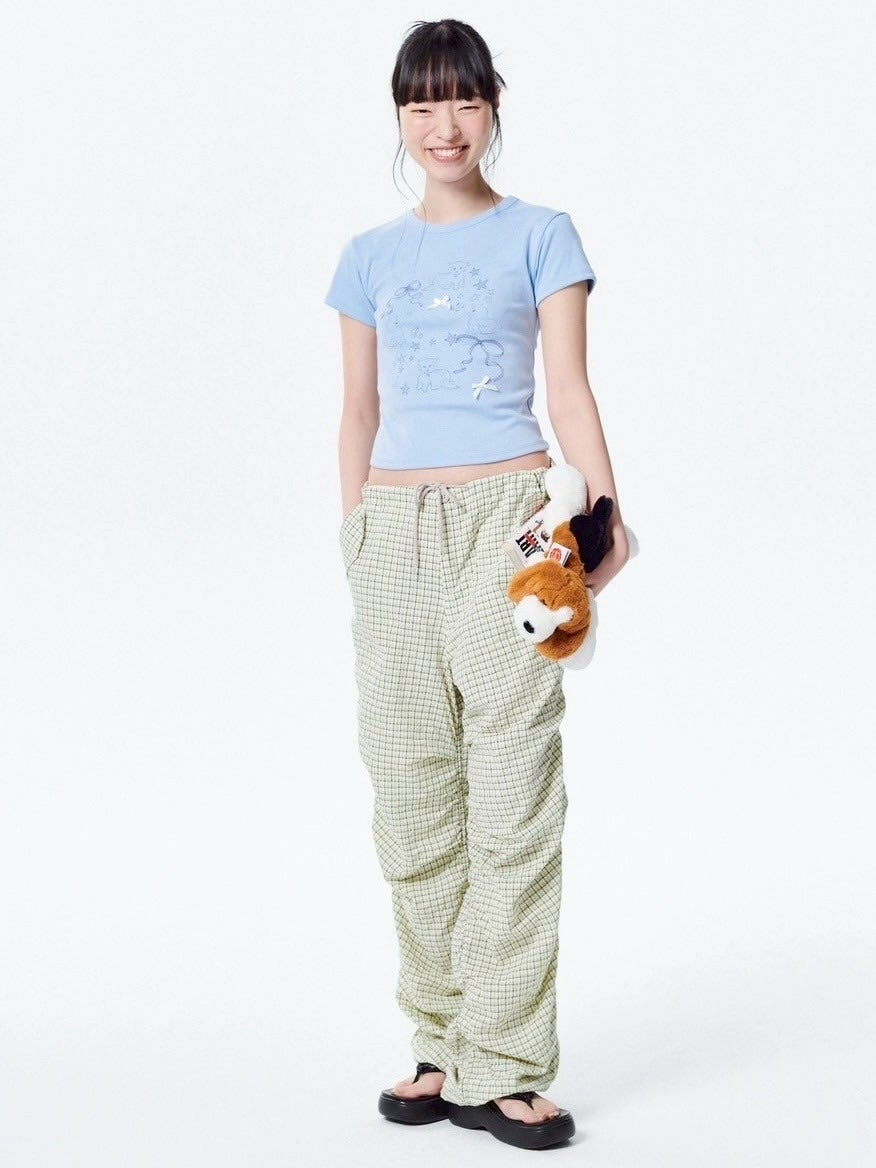 【runningHIGH】RIBBON CAT H/S TEE / 【ランニングハイ】リボンキャットプリント半袖Tシャツ