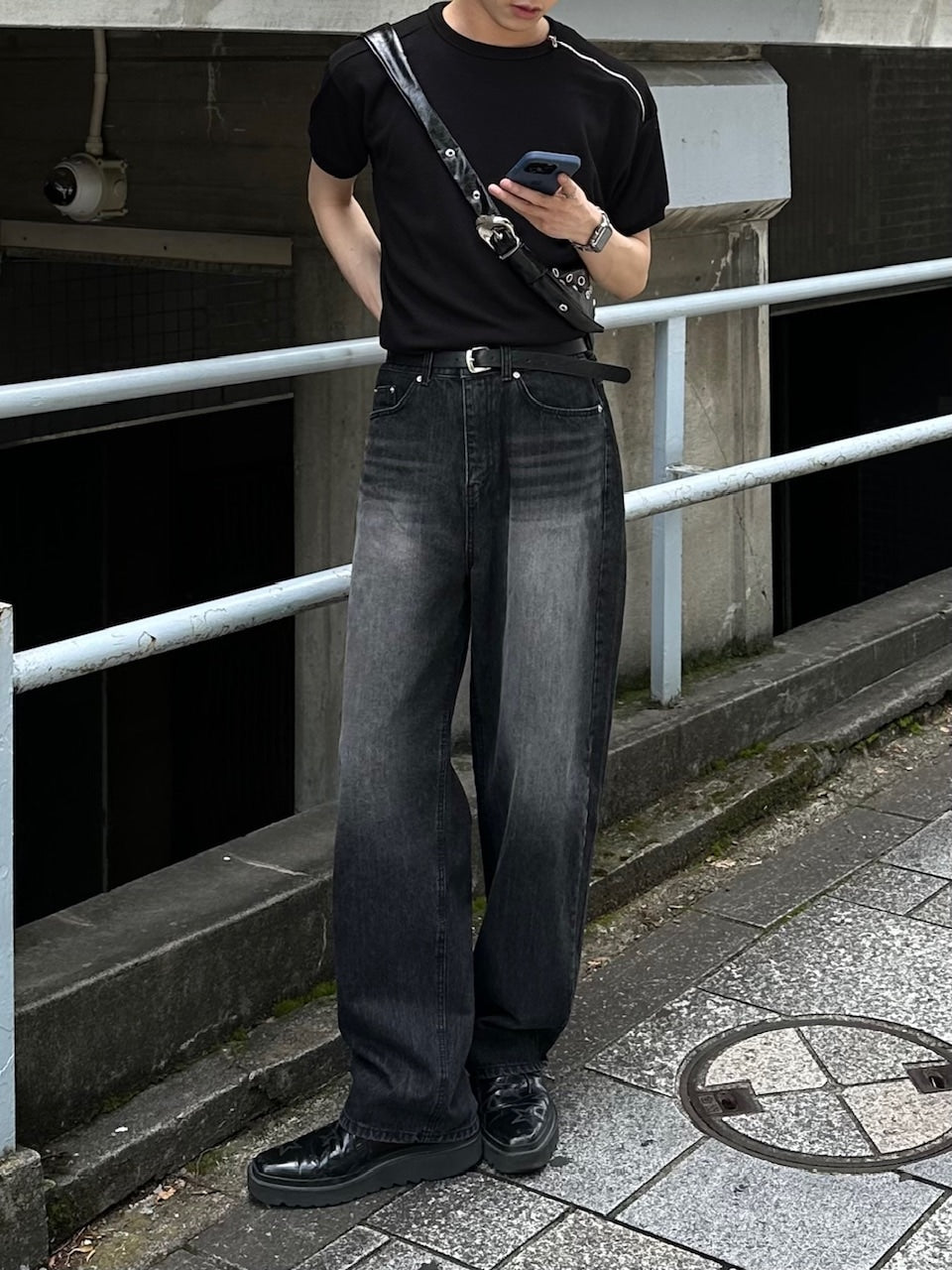 大阪店WEB限定受注制【Chikashitsu +】vintage wash semi wide denim pants 4 / 【チカシツプラス】ヴィンテージウォッシュセミワイドデニムパンツ
