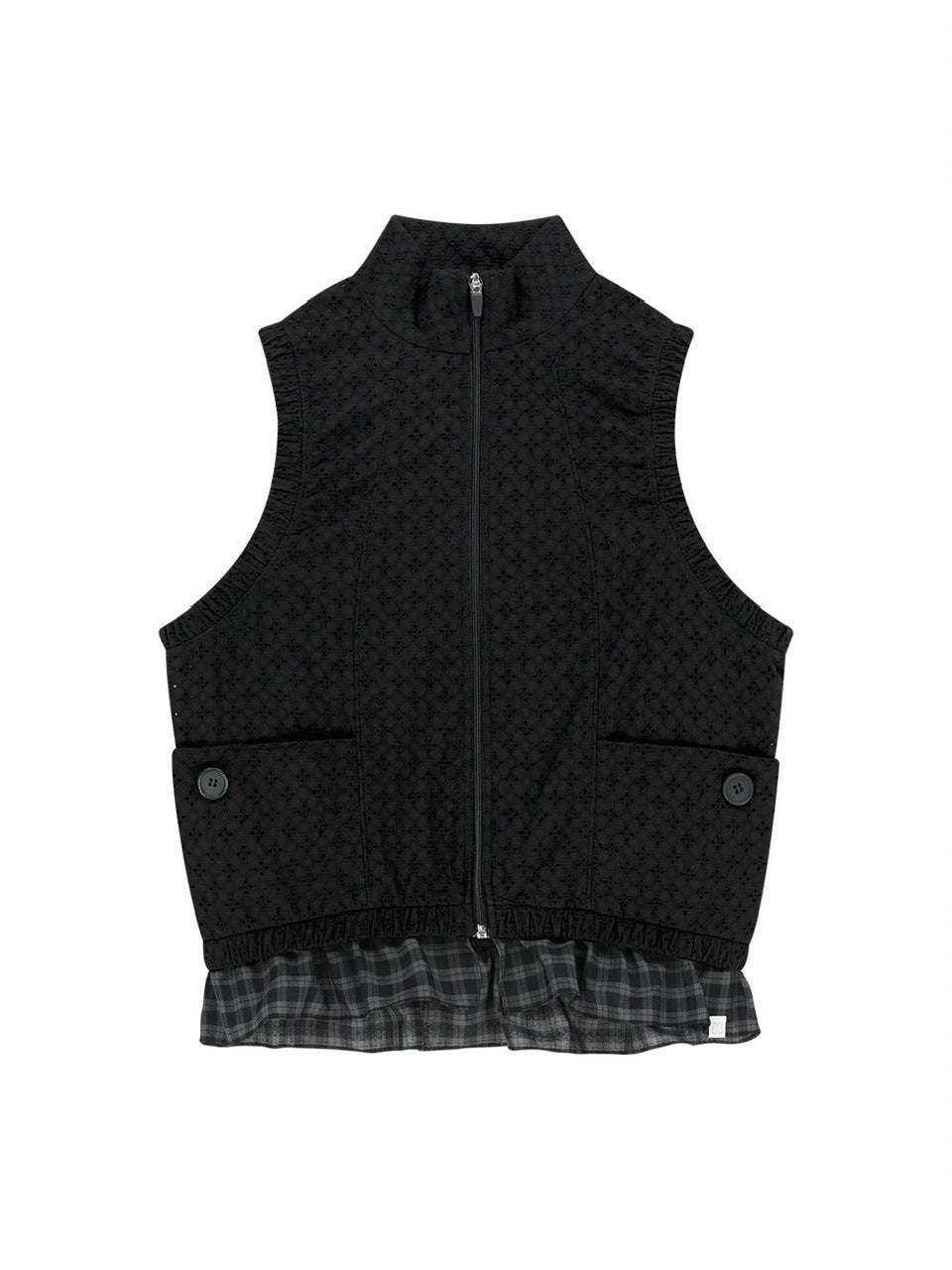 【TUOMIO】EYELET FRILL VEST / 【トゥオミオ】アイレットフリルベスト