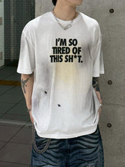 受注制【Chikashitsu +】dirty wash logo half sleeve t-shirt / 【チカシツプラス】ダーティウォッシュロゴ半袖Tシャツ (2color)