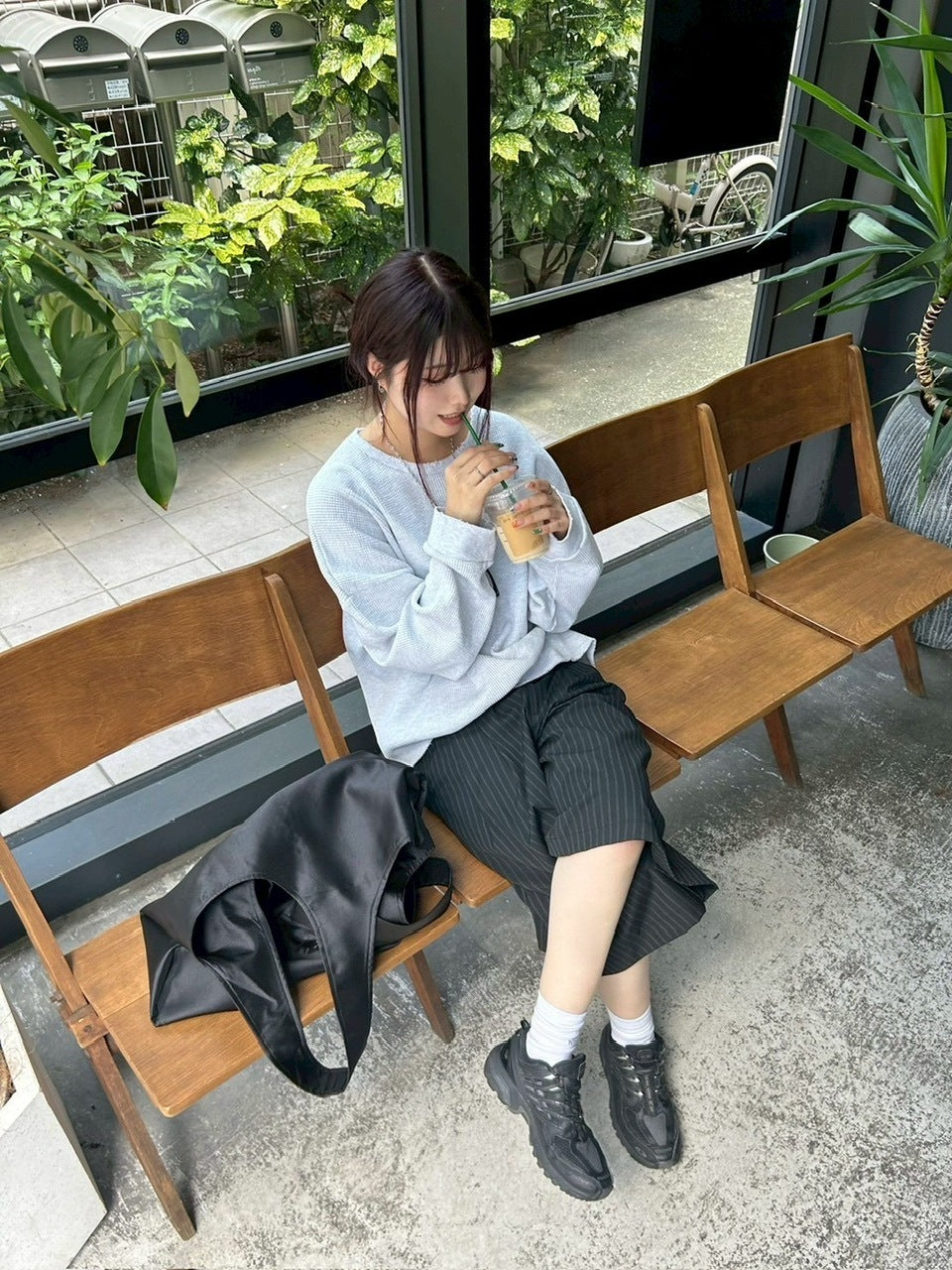 東京店WEB限定受注制【Chikashitsu +】damage waffle long sleeve tee / 【チカシツプラス】ダメージワッフル長袖Tシャツ (2color)