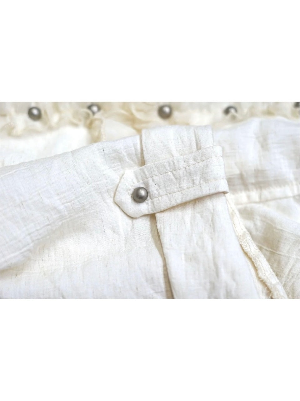 【Cest Nous】Lace Trim Rivet Blouse / 【セヌー】レースフリルリベットブラウス