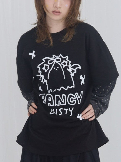【FANCY X DUSTY】DUSTY CLUB LAYERED LONG SLEEVE / 【ファンシー X ダスティ】ダスティークラブレイヤード長袖Ｔシャツ