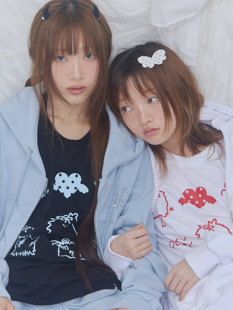 【FANCY X DUSTY】DEVIL & ANGEL PRINTED HOODED ZIP-UP / 【ファンシー X ダスティ】デビル＆エンジェルプリントフードジップパーカー
