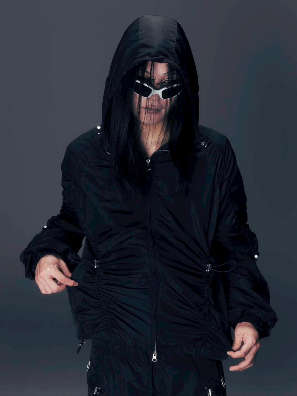 【DIG YOUR OWN GRAVE】SYN-EDGE BLOUSON /【ディグユアオウングレイブ】アシンメトリーテックブルゾン