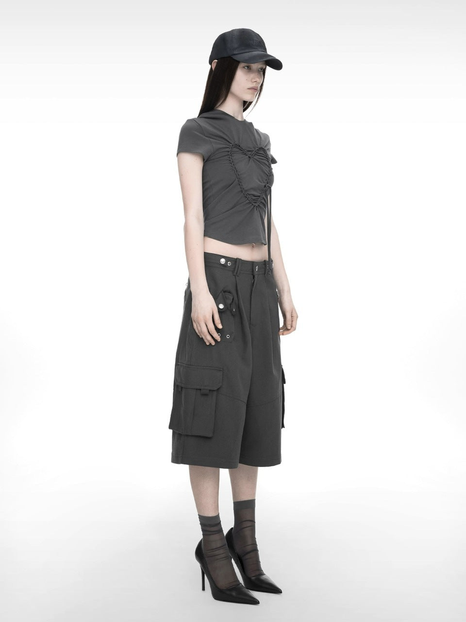 【NACHE】WIDE CARGO HALF PANTS (UNISEX)