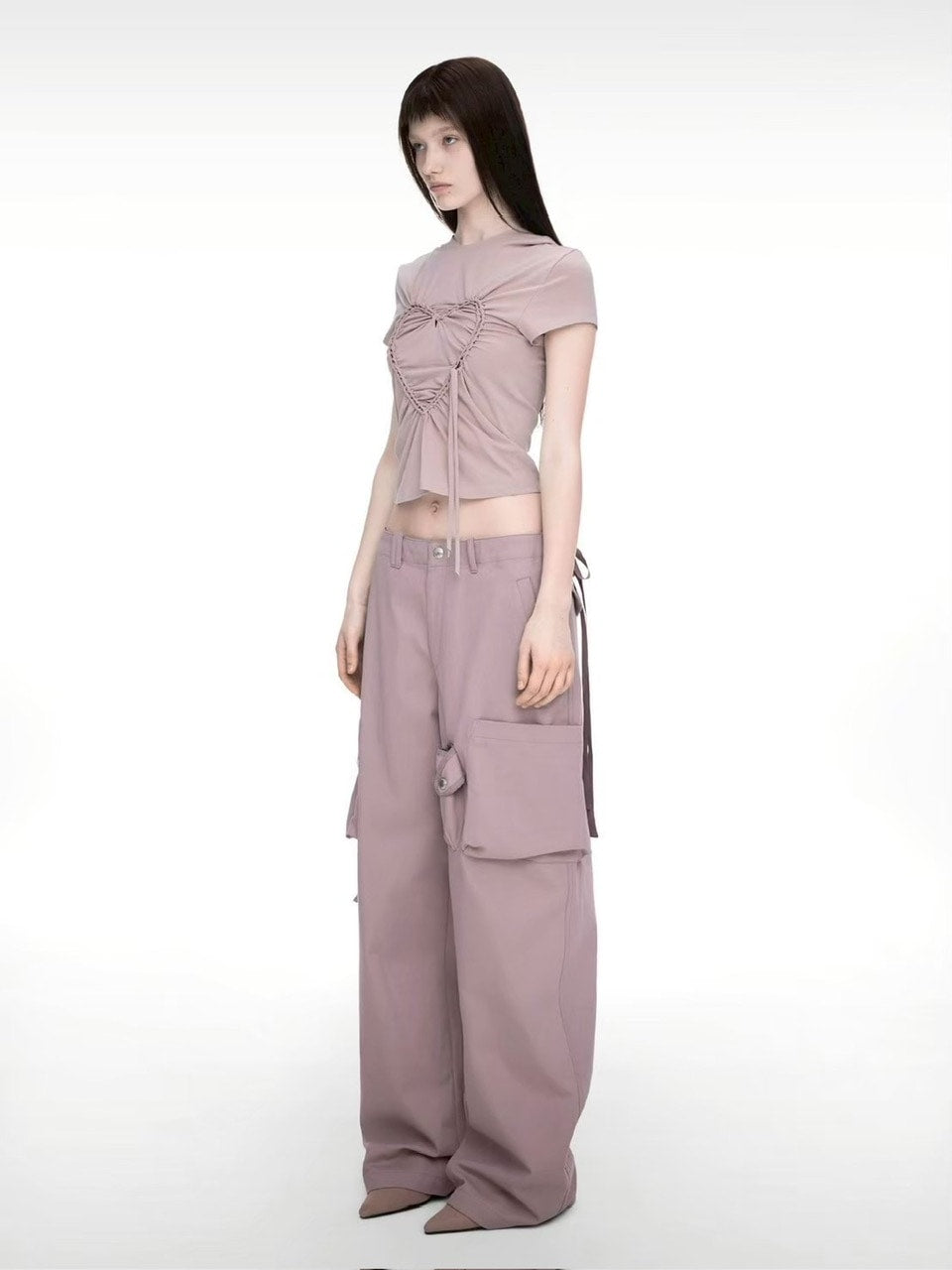 【NACHE】STRAP WIDE CARGO PANTS (UNISEX)