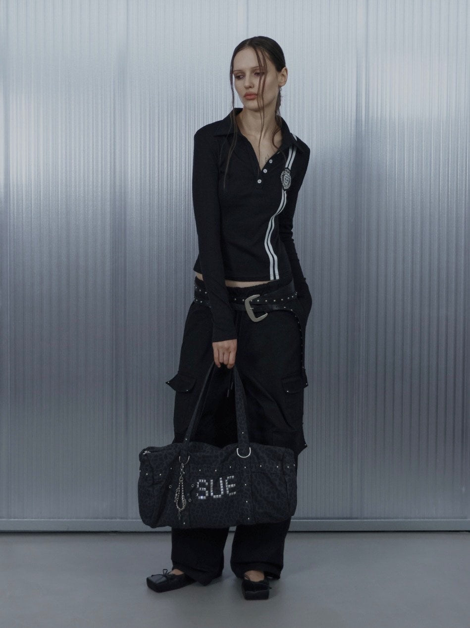 【SETUP‐EXE】WAFFEN LINE COLLAR TEE / 【セットアップエグゼ】ワッフェンラインカラー長袖シャツ