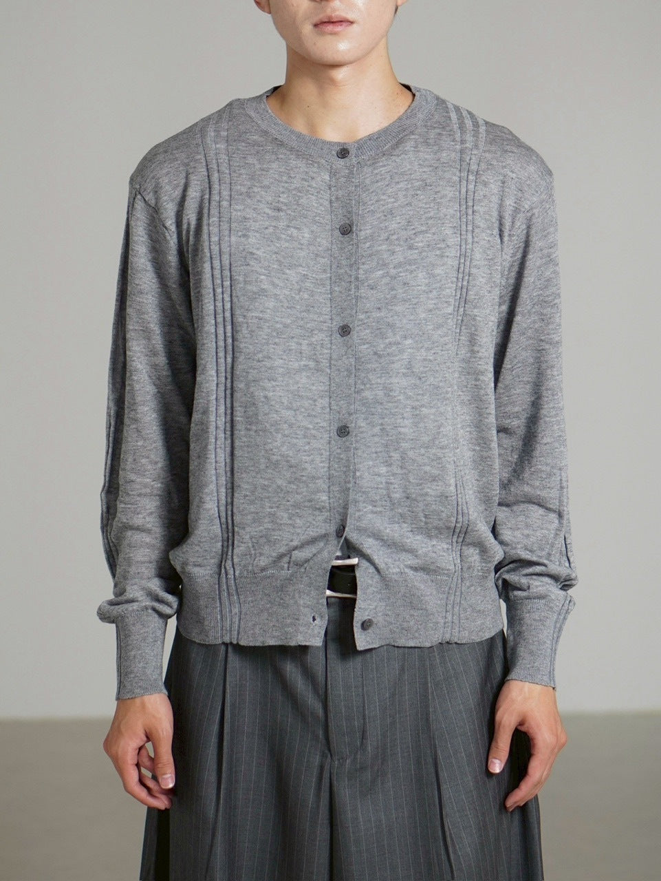 受注制【Chikashitsu +】wool blend cardigan / 【チカシツプラス】ウールブレンドカーディガン (2color)