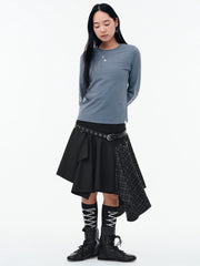 【TUOMIO】LAYERED ASYMMETRIC SKIRT / 【トゥオミオ】レイヤードアシンメトリースカート