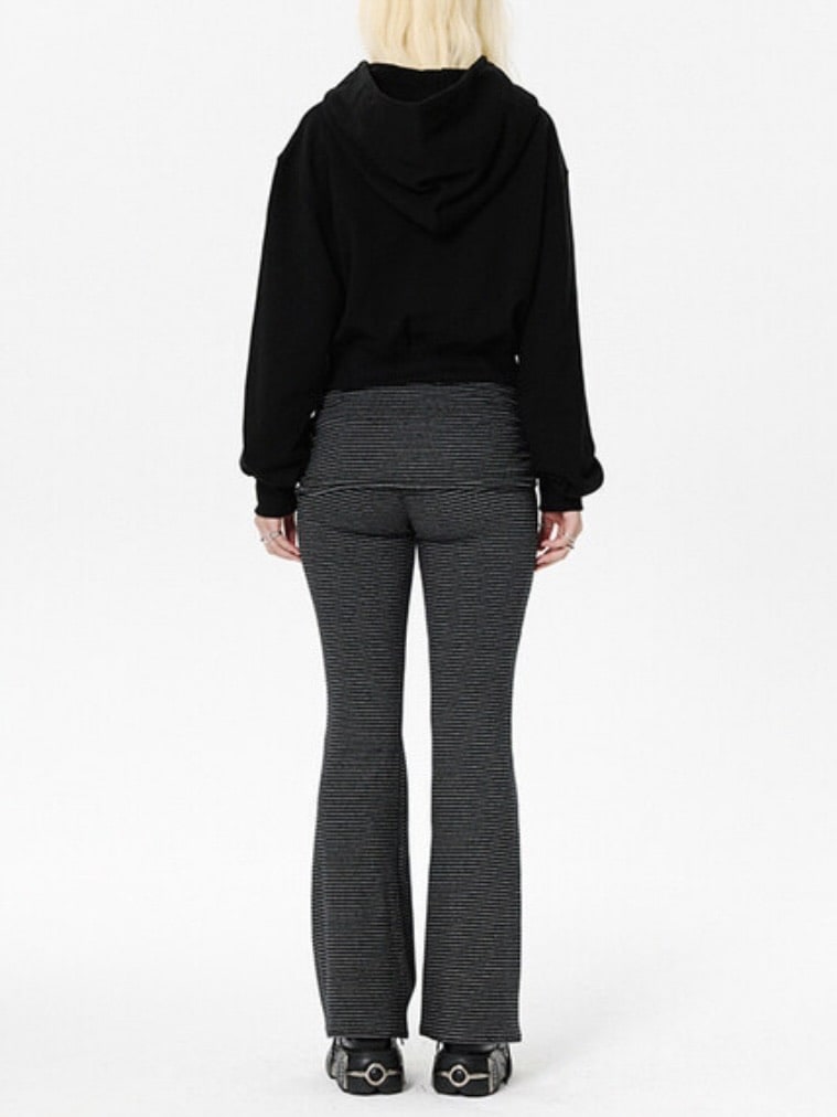 【runningHIGH】[RENEWAL] LETTERING CROP ZIP UP HOODIE / 【ランニングハイ】レタリングクロップジップアップパーカー