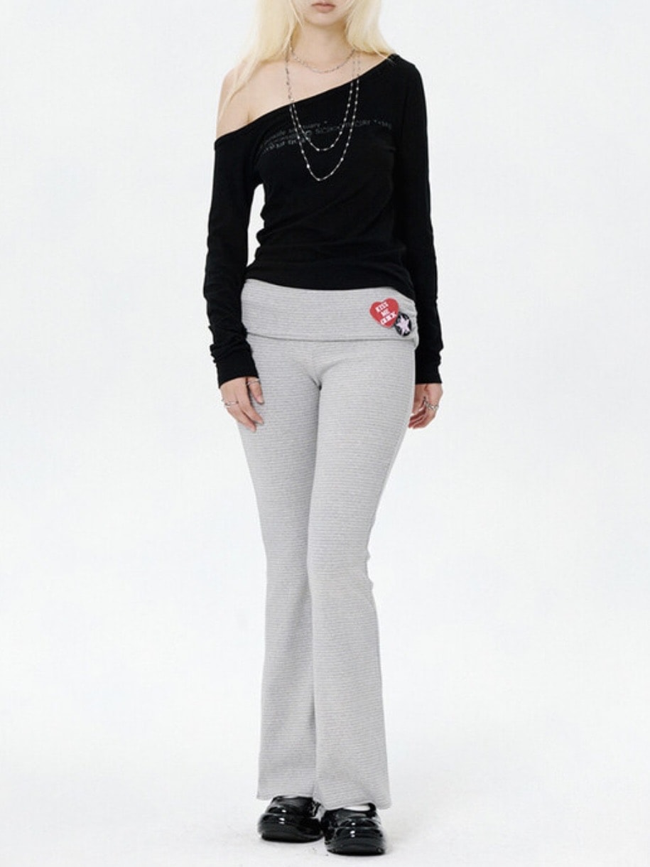 【runningHIGH】ONE OFF SHOULDER L/S TEE / 【ランニングハイ】ワンオフショルダー長袖Ｔシャツ