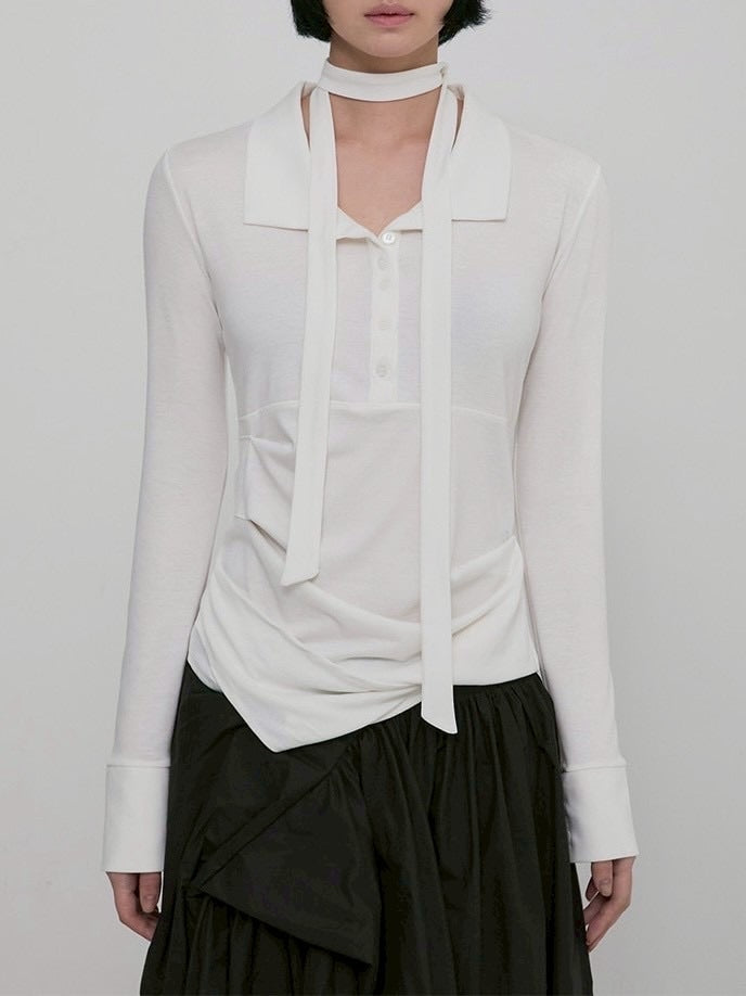 【FLAREUP】Asymmetrical Draped Shirt / 【フレアアップ】アシンメトリードレープシャツ