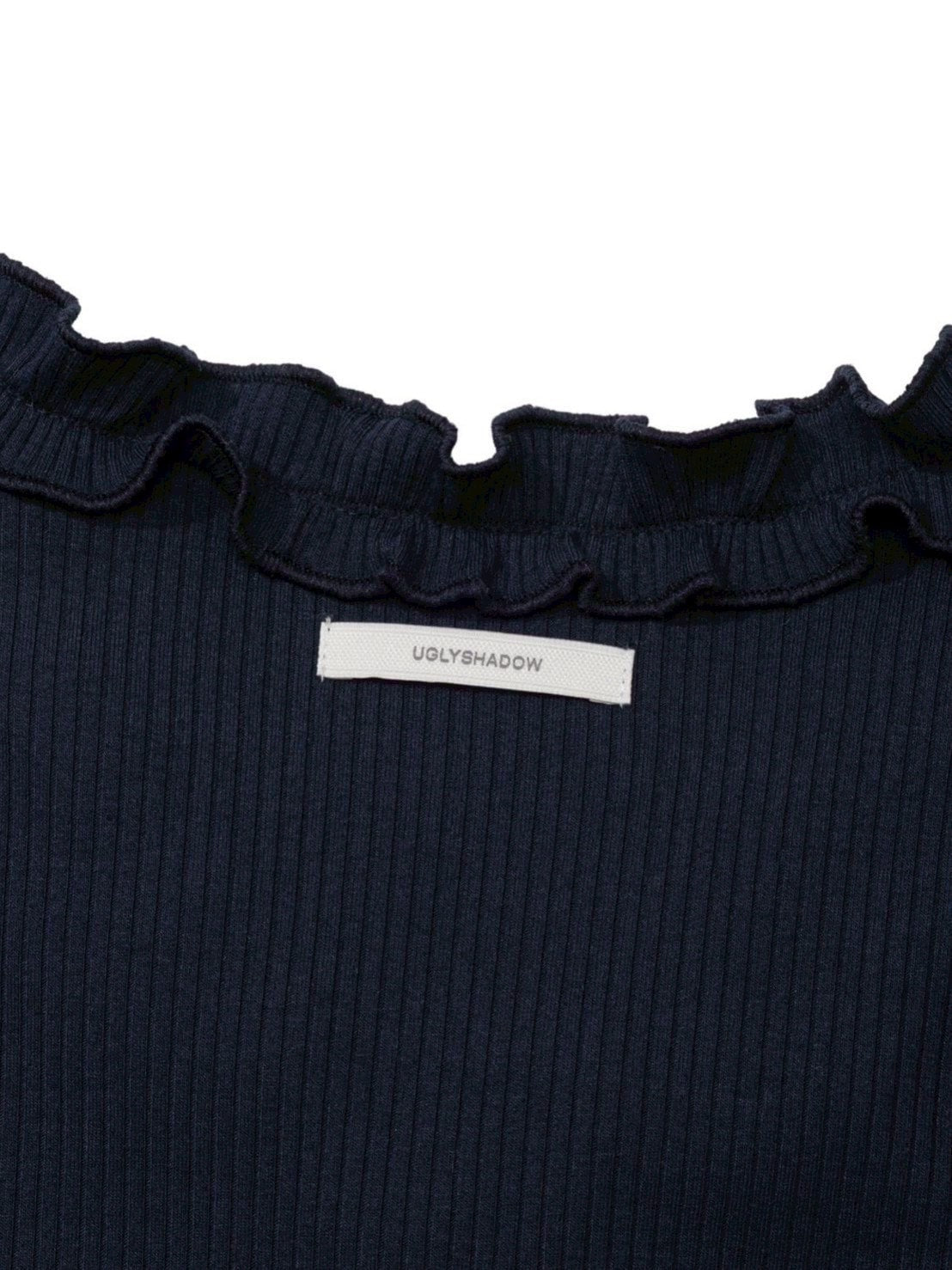 12/21 20:00 再販【Uglyshadow】RUFFLE RIBBED T-SHIRT