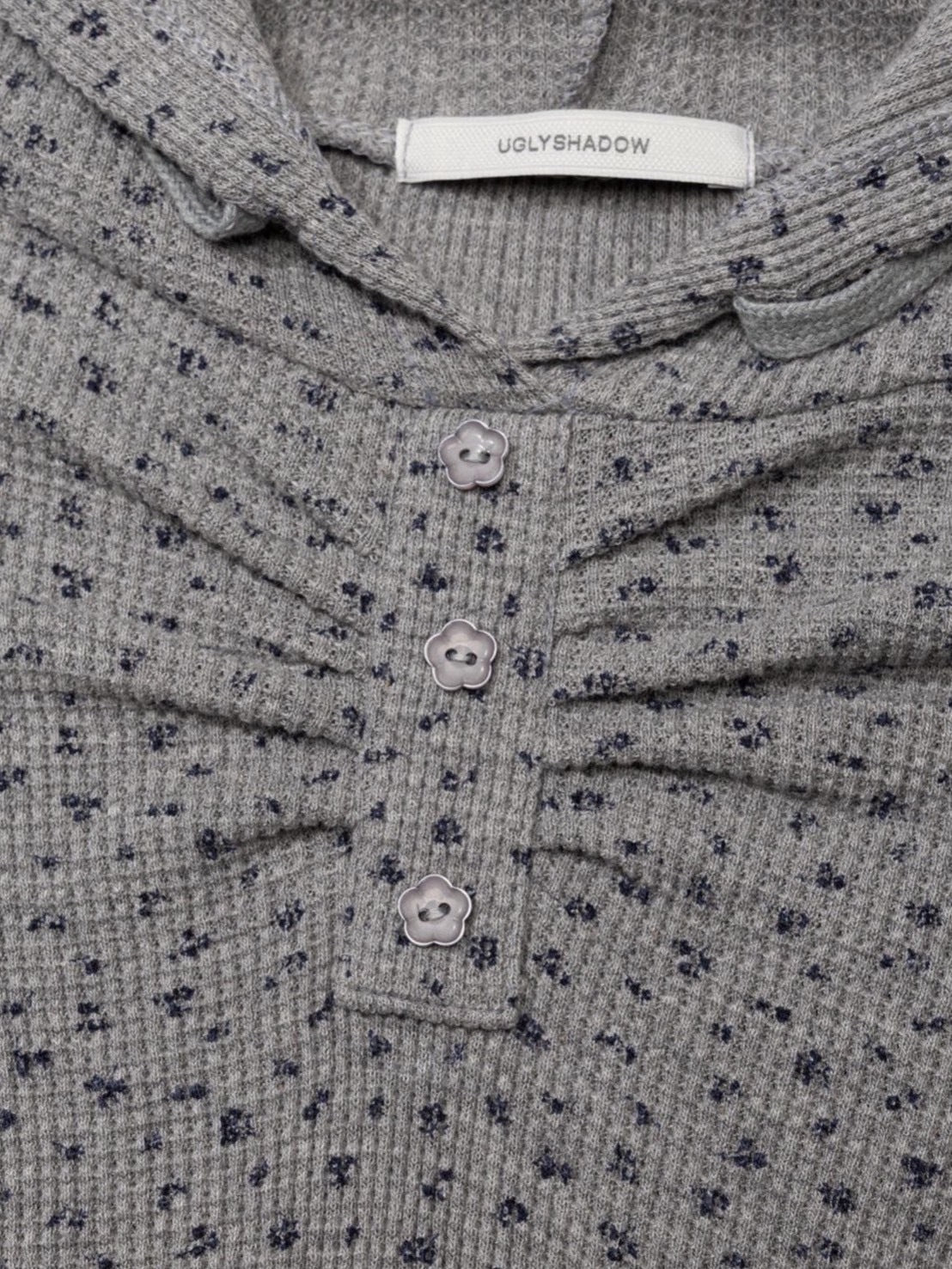 12/21 20:00 再販【Uglyshadow】FLOWER WAFFLE HOODIE