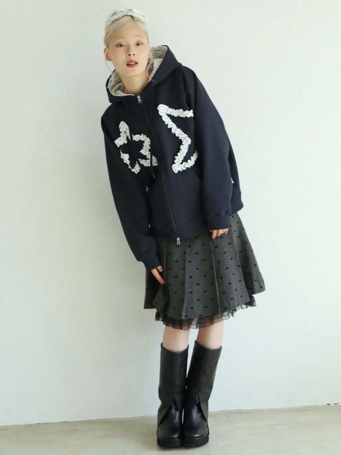 12/21 20:00 再販【Uglyshadow】RIBBON MIDI SKIRT