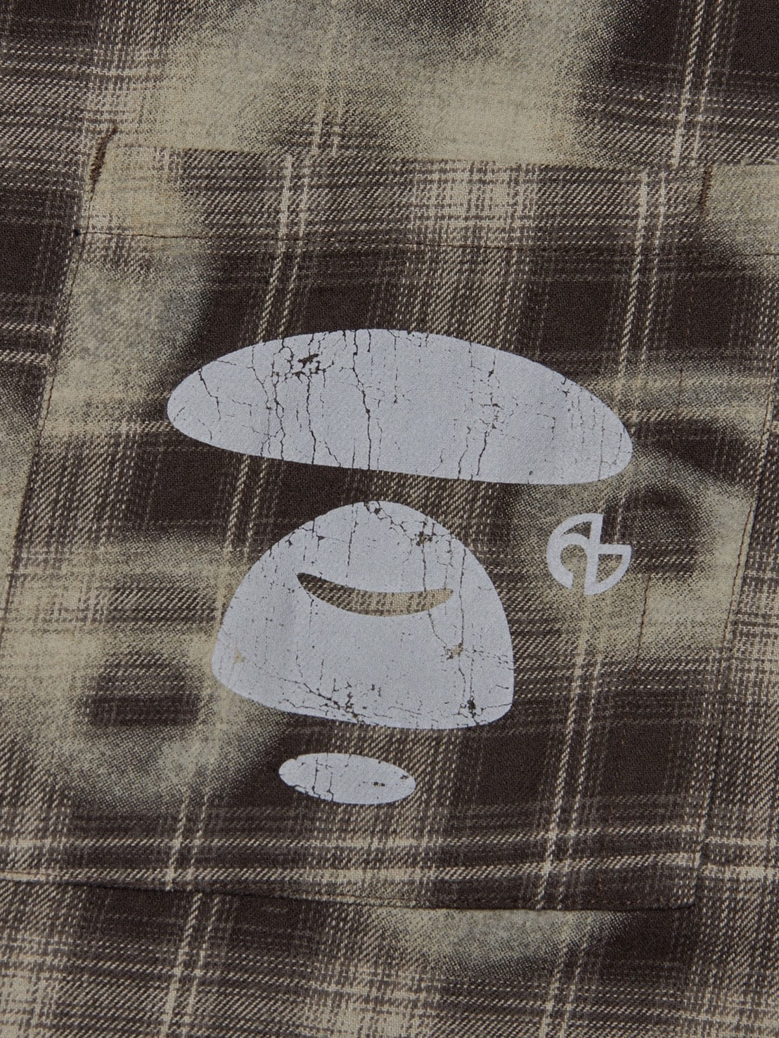 【AAPE X NOMANUAL】AAPE X NOMANUAL SPRAYED SYMBOL CHECK SHIRT