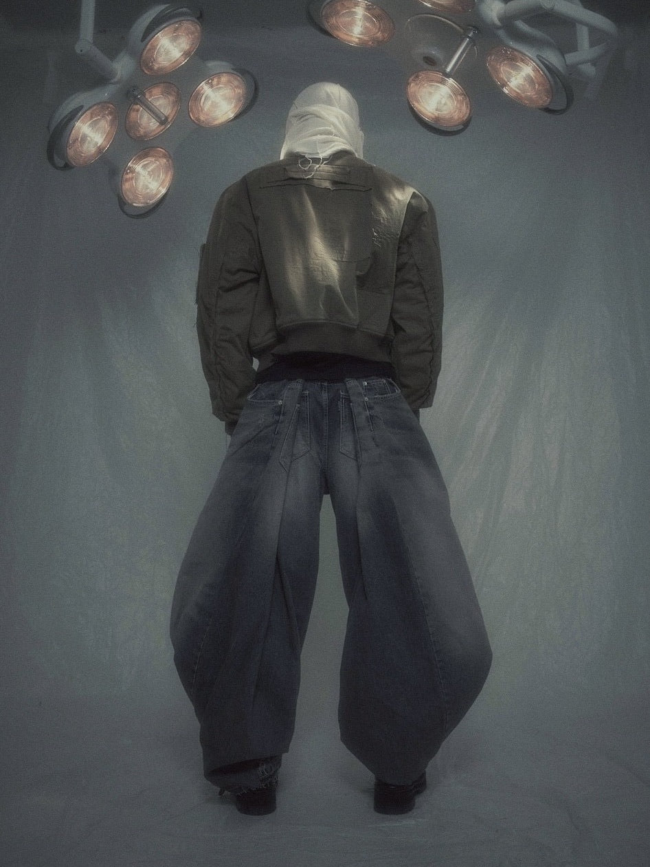 SURGERY】surgery double folding over wide baggy jeans ver.2
