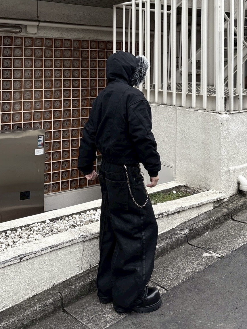 【youll】cropped fur hooded blouson