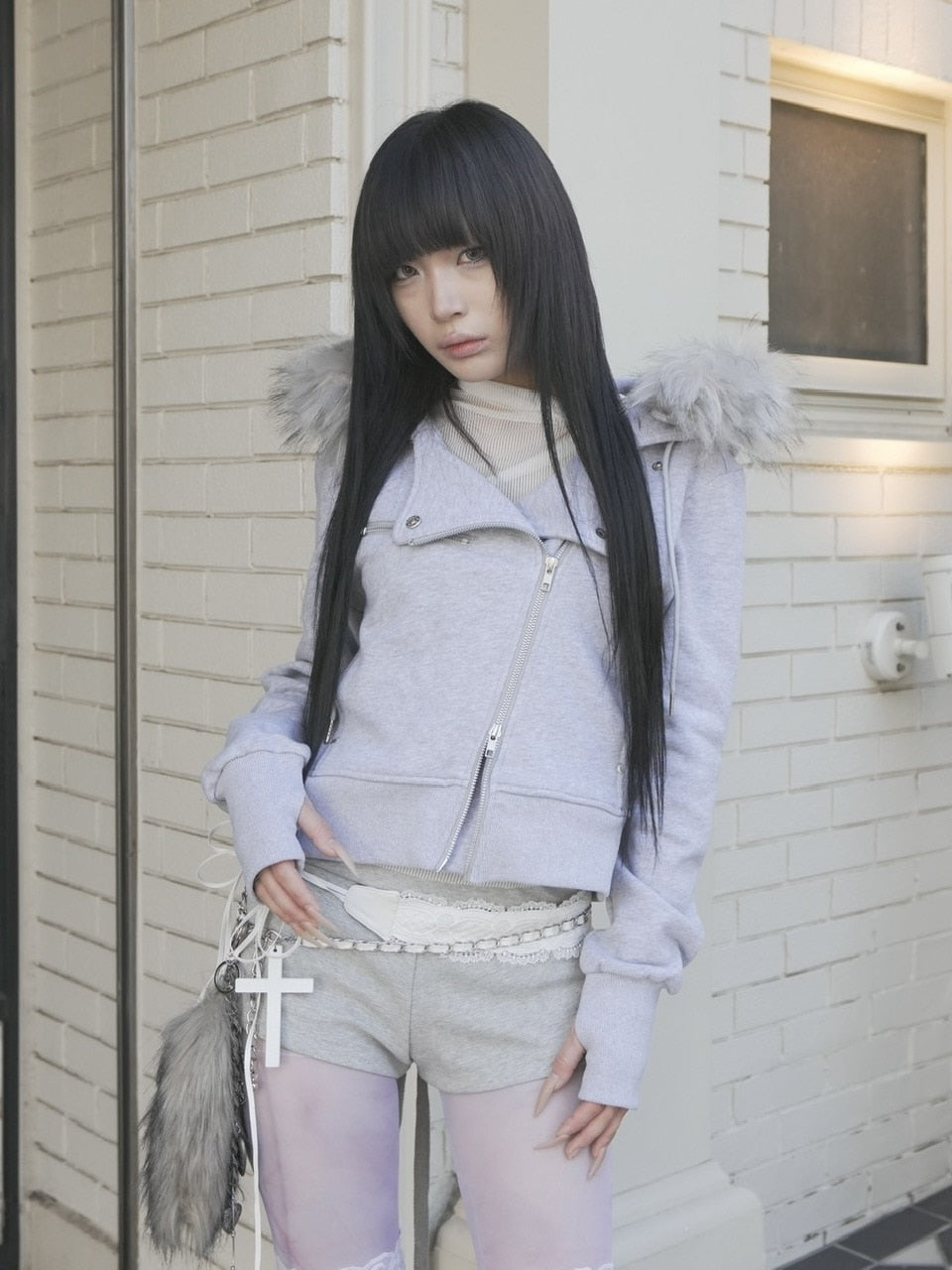 12/20 20:00発売【NOT KNOWING】RIDER FUR HOOD ZIP UP /【ノットノーイング】ライダーファーフードジップアップスウェット