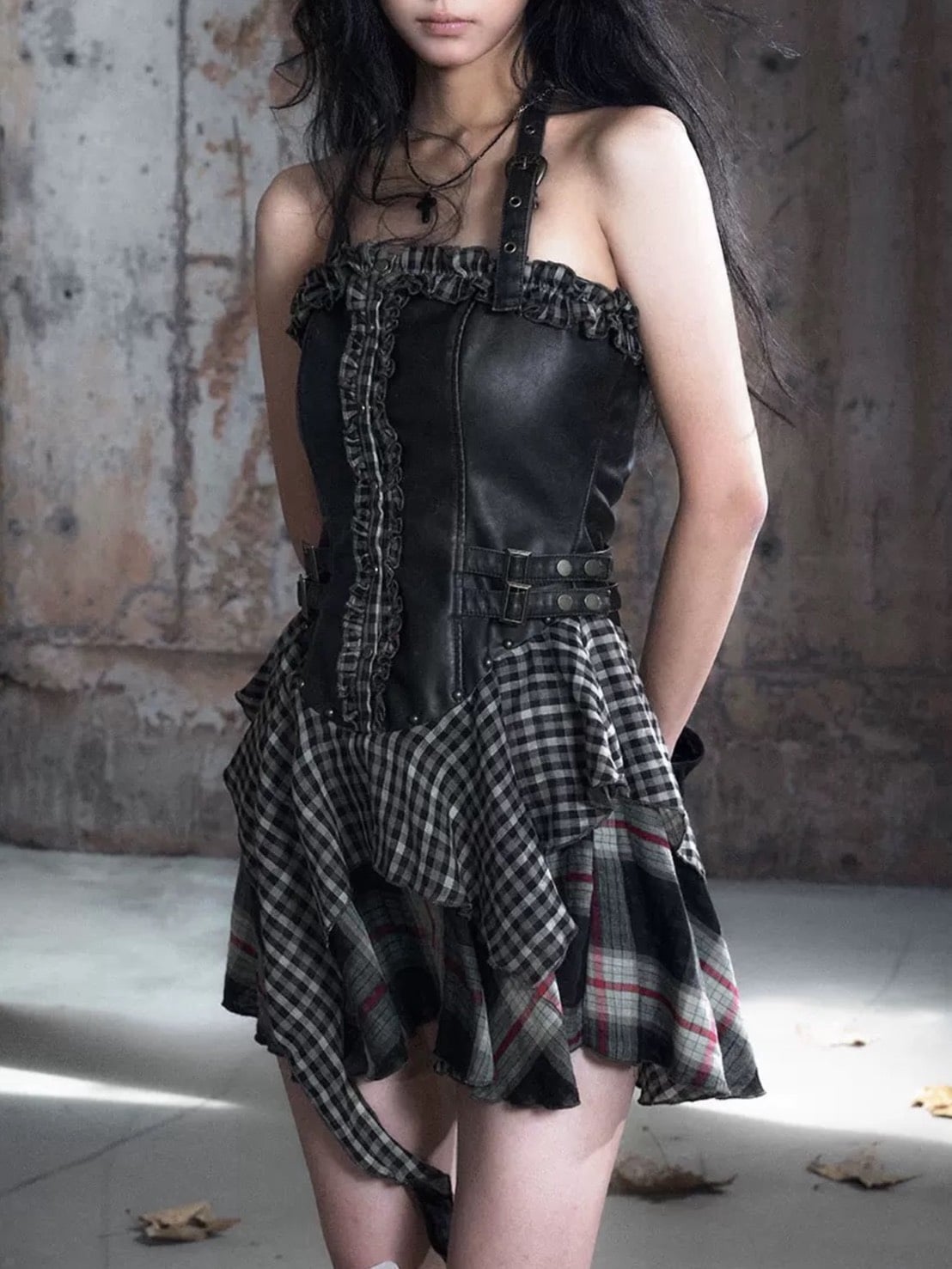 【Cest Nous】Belted Halter Dress / 【セヌー】ベルトホルターフリルワンピース